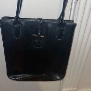 Sac longchamps noir brillant